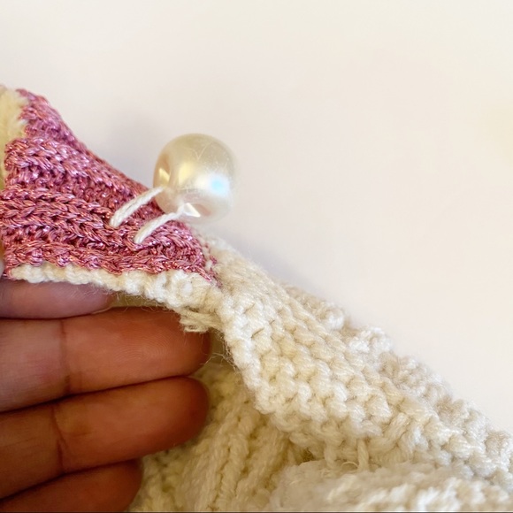 VINTAGE - KNIT SWEATER W/ METALLIC VARSITY STRIPE - Picture 4 of 8